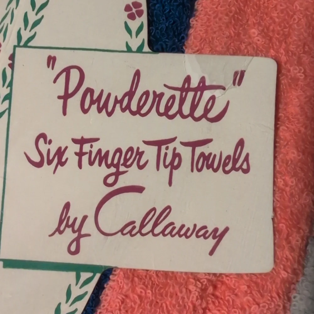 60s MCM Vintage Callaway Powderette Finger‎ Tip Towels NIP